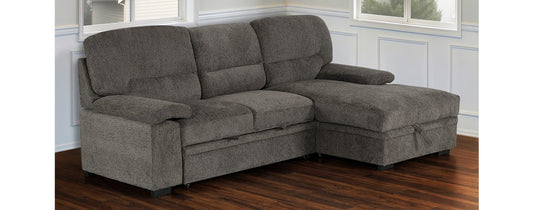 Romano Charcoal Sofa Sleeper and Chaise