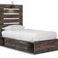 Drystan Twin Panel Bed with 4 Storage Drawers