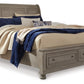 Lettner California King Sleigh Bed with 2 Storage Drawers