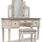 Realyn Vanity and Mirror with Stool