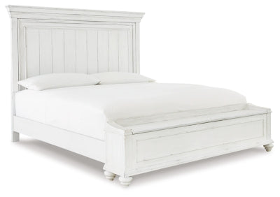 Kanwyn California King Panel Bed with Storage Bench