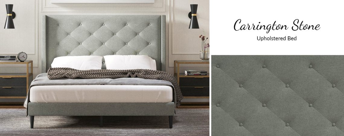 Carrington Upholstered Bed - 3 different colors