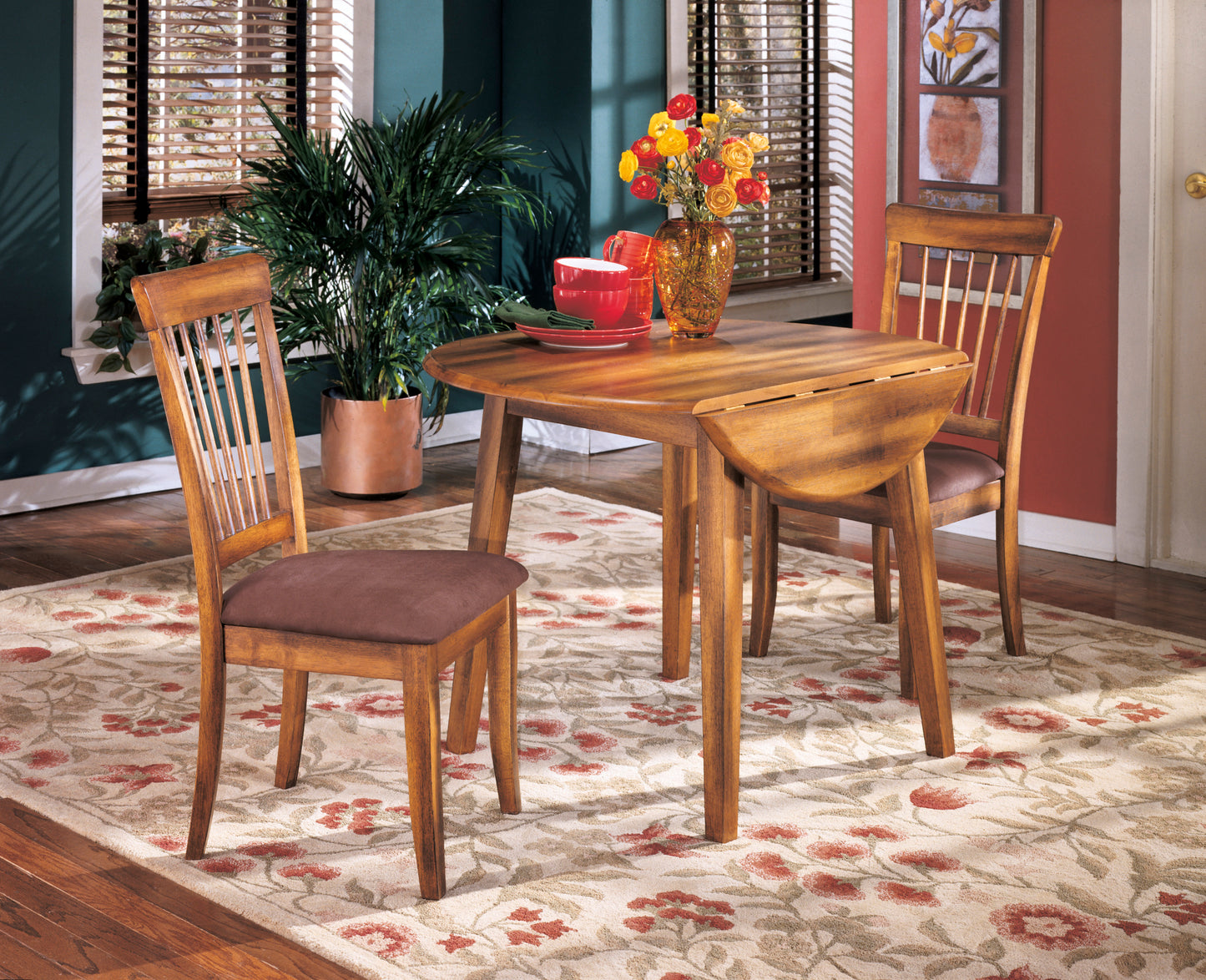 Berringer Dining Drop Leaf Table and Two Chairs