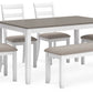 Stonehollow Dining Table and Chairs with Bench (Set of 6)
