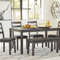 Bridson Dining Table and Chairs with Bench (Set of 6)
