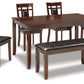 Bennox Dining Table and Chairs with Bench (Set of 6)