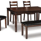 Coviar Dining Table and Chairs with Bench (Set of 6)