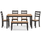 Gesthaven Dining Table with 4 Chairs and Bench (Set of 6)