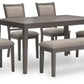 Wrenning Dining Table and 4 Chairs and Bench (Set of 6)