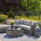 Petal Road Outdoor Loveseat Sectional/Ottoman/Table Set (Set of 4)