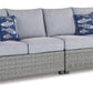 Naples Beach Outdoor Right and Left-arm Facing Loveseat with Cushion (Set of 2)