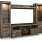 Trinell 4-Piece Entertainment Center with Electric Fireplace